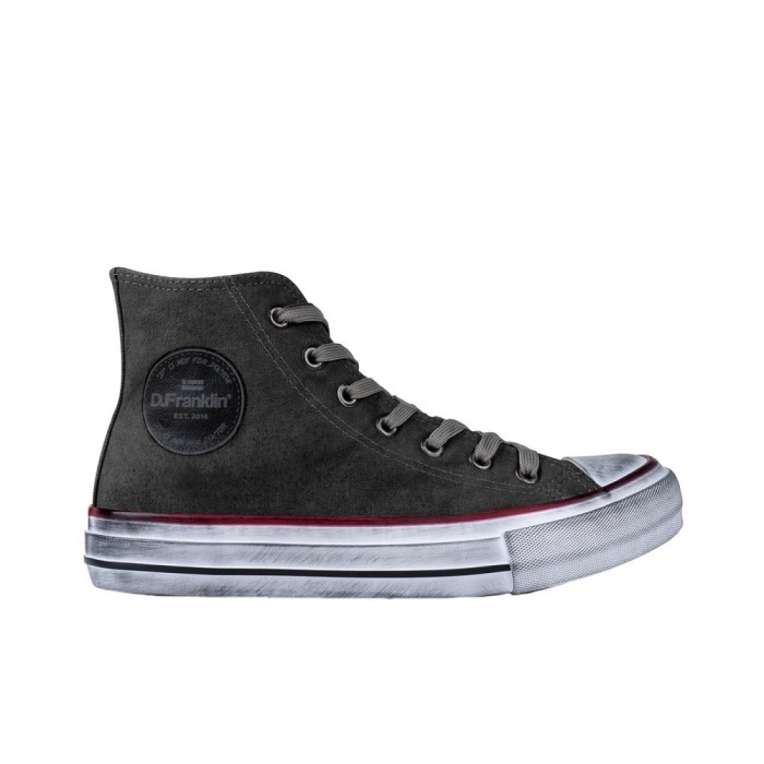 Tenisi femei D.Franklin One Way Canvas Hi Negru
