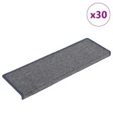 Cumpara ieftin Covorase pentru scari, 30 buc., 65x21x4 cm, gri deschis si albastru, cu margini dreptunghiulare