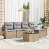 VidaXL Set de canapea de grădină 6 pcs Bej, gri deschis Mari