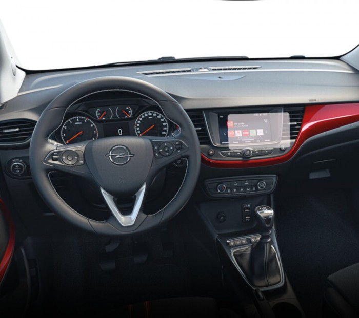 Folie Protectie Navigatie Opel Crossland 2020+, Duragon, protectie Display Navigatie, silicon Transparent, Anti-zgarieturi, kit instalare