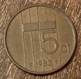 C50 - Moneda foarte veche - Olanda - 5 centi - 1983