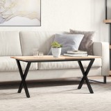 VidaXL Picioare Măsuță de cafea X-Frame 80x40x43 cm Oţel
