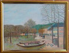 PEISAJ DE TOAMNA,tablou pictat manual, dimensiune 30/40 cm