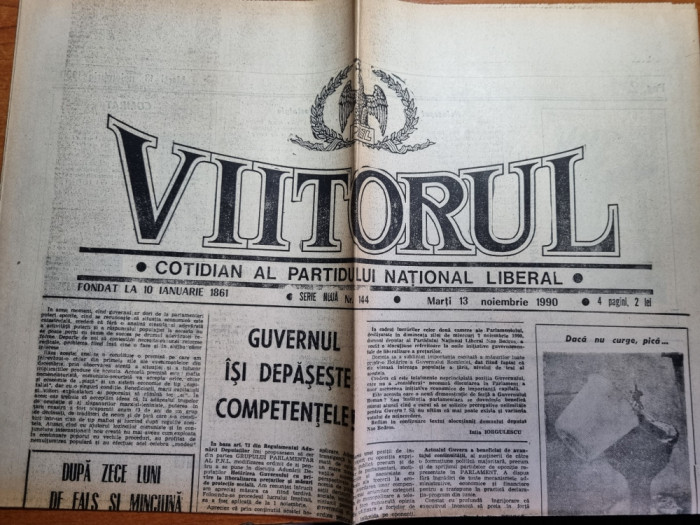 ziarul viitorul 13 noiembrie 1990-art. toma caragiu