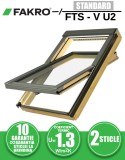 Fereastra mansarda FAKRO FTS-V U2, lemn de pin, 2 sticle