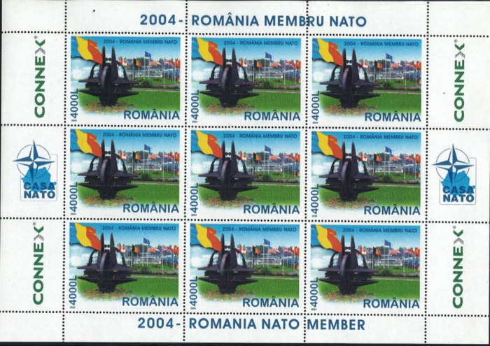 ROMANIA 2004 - ROMANIA MEMBRA NATO -PLIANT CU COALA MICA MNH** LP 1633 b