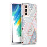 Husa Tech-Protect Marble pentru Samsung Galaxy S21 FE Roz, Silicon, Carcasa