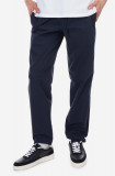 A.P.C. pantaloni de bumbac culoarea bleumarin, drept COGBM.H08354-MARINE, APC
