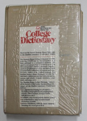 THE RANDOM HOUSE COLLEGE DICTIONARY by LAURENCE URDANG and STUART BERG FLEXNER , 1972 , TIPARITA PE HARTIE DE BIBLIE * , PREZINTA URME DE UZURA SI MI foto