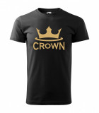 Tricou barbat Malfini Basic marime XS, S, M, L, XL, XXL, print &quot;Crown&quot;, Bumbac, Negru