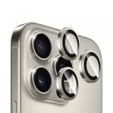 Folie de protectie Camera Spate Blueo Sapphire Crystal pentru Apple iPhone 16 Pro Max / 16 Pro, Sticla Securizata, Gri Metalic