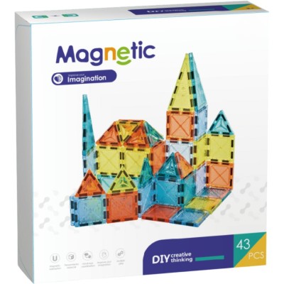 Joc de constructie magnetic - 43 piese (5.5 cm) foto
