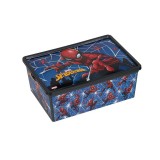 Cutie depozitare jucarii, Spiderman, cu capac, ATU-088757, Albastru, Plastic, Oem