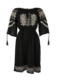 Rochie Traditionala Dama, Bumbac 100%, Neagra, Marime L, Lungime Midi