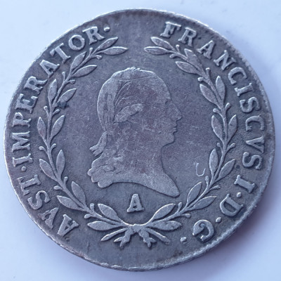 Austria 20 kreuzer 1809 A / Viena argint Francisc l foto
