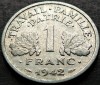 Moneda istorica 1 FRANC - FRANTA, anul 1942 * cod 5059, Europa, Aluminiu