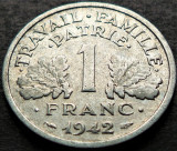 Cumpara ieftin Moneda istorica 1 FRANC - FRANTA, anul 1942 * cod 5059, Europa, Aluminiu