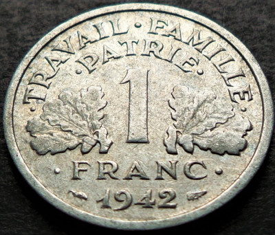 Moneda istorica 1 FRANC - FRANTA, anul 1942 * cod 5059 foto