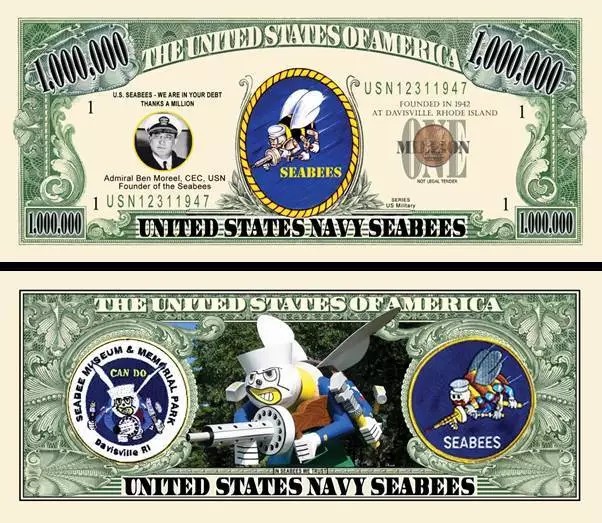 !!! SUA = FANTASY NOTE - US NAVY SEABEES - 2002 - UNC