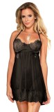 Rochie Babydoll Subblime cu Fundite Negre S/M