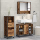 vidaXL Set de mobilier pentru baie 3 pcs Lemn Vechi Lemn compozit 3402563