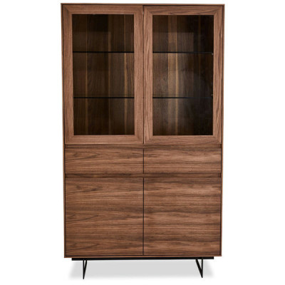 Display Cabinet Tokyo with LED Light Walnut foto