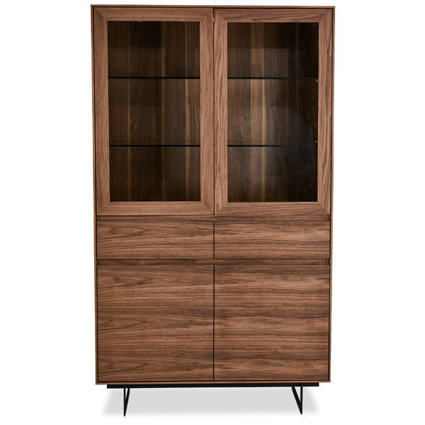 Display Cabinet Tokyo with LED Light Walnut