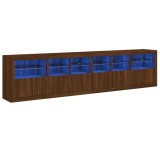Cumpara ieftin Dulap cu lumini LED, stejar maro, 283x37x67 cm