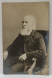 FOTOGRAF GEIBEL EMANUEL , PORTRETUL UNUI DOMN IN VARSTA , FORMAT CARTE POSTALA , CLASICA , 1902