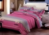 Cumpara ieftin Lenjerie de pat pentru o persoana cu husa elastic pat si fata perna dreptunghiulara, Unicorn, bumbac mercerizat, multicolor
