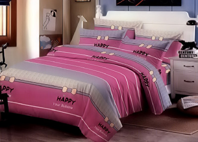 Lenjerie de pat pentru o persoana cu husa elastic pat si fata perna dreptunghiulara, Unicorn, bumbac mercerizat, multicolor foto