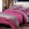 Lenjerie de pat matrimonial cu husa elastic pat si fata perna patrata, Unicorn, bumbac mercerizat, multicolor