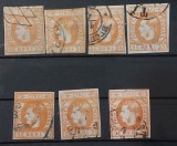 Romania 1869 - Lot studiu Carol l cu Favoriti,5 bani