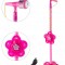 Microfon de jucarie cu stativ reglabil 106 cm amplificator voce mp3 conectare smartphone roz