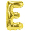 Balon folie metalizata litera e, flippy, 40 cm, umflati cu heliu sau aer, ambalaj individual, pai inclus, auriu