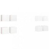 Cumpara ieftin Dulapuri TV suspendate 8 buc., alb, 30,5x30x30 cm