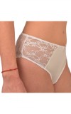 Chilot Dama Clasic Talie Inalta Microfibra Dantela Luan C1510 Bej 3XL Elegant Confortabil Flexibil Durabil