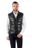 Vesta barbati slim neagra cu puf V012