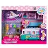Set papusa cu accesorii, Zola&reg;, pentru fetite, cu elicopter, autobuz, 44x12x38 cm