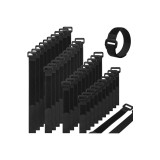 40 bucăți bretele reutilizabile de prindere din nailon negru, agrafe de cablu cu lățimea de 20 mm, 4 lungimi diferite: 150, 200, 250