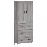 Dulap inalt, gri sonoma, 69,5x34x180 cm, lemn compozit