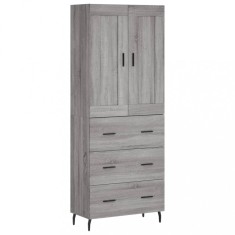 Dulap inalt, gri sonoma, 69,5x34x180 cm, lemn compozit