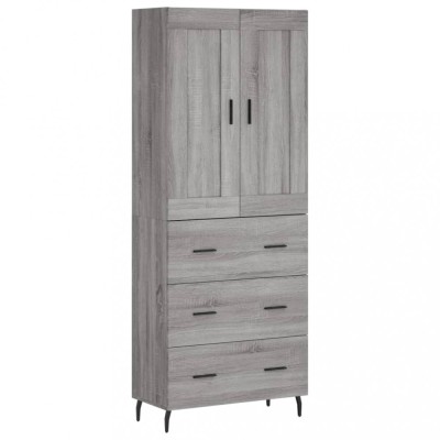 Dulap inalt, gri sonoma, 69,5x34x180 cm, lemn compozit foto