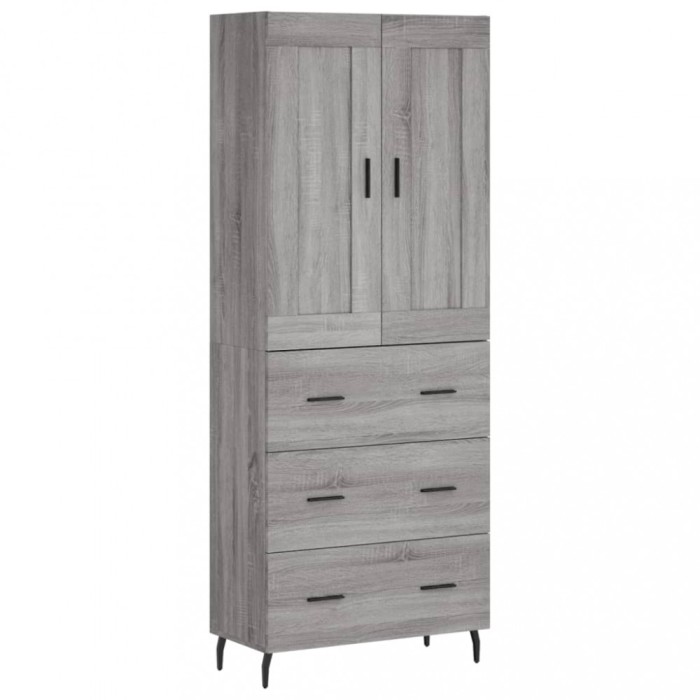 Dulap inalt, gri sonoma, 69,5x34x180 cm, lemn compozit