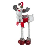 Ren decorativ de Craciun, 86 x 32 x 13 cm, esarfa tricotata