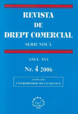 Revista de Drept Comercial, Anul XVI, Nr. 4/2006 foto