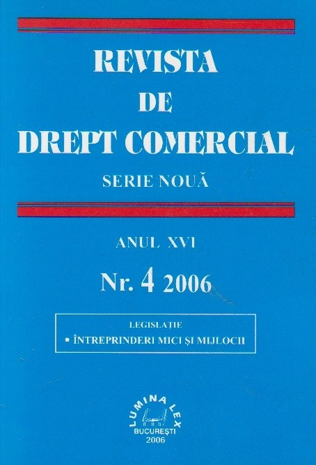 Revista de Drept Comercial, Anul XVI, Nr. 4/2006