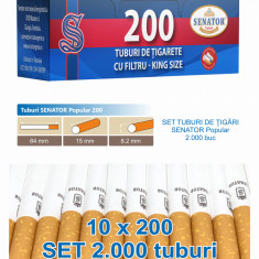 Senator Popular 200 - Pachet 10 cutii tuburi tigari pentru injectat tutun