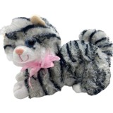 Jucarie Pisica tigrata de plus 20 cm cu ochi mari