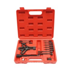 Trusa extractor volan directie Breckner Germany, 13 piese, platou fixare 35-85 mm, varf rotativ 3/4 inch, surub presiune 5 inch